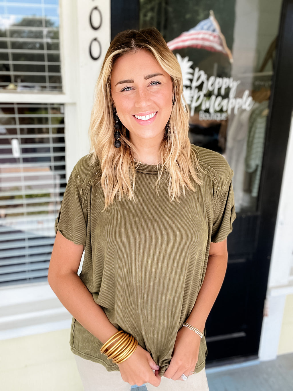 Here For It All Top Preppy Pineapple Boutique