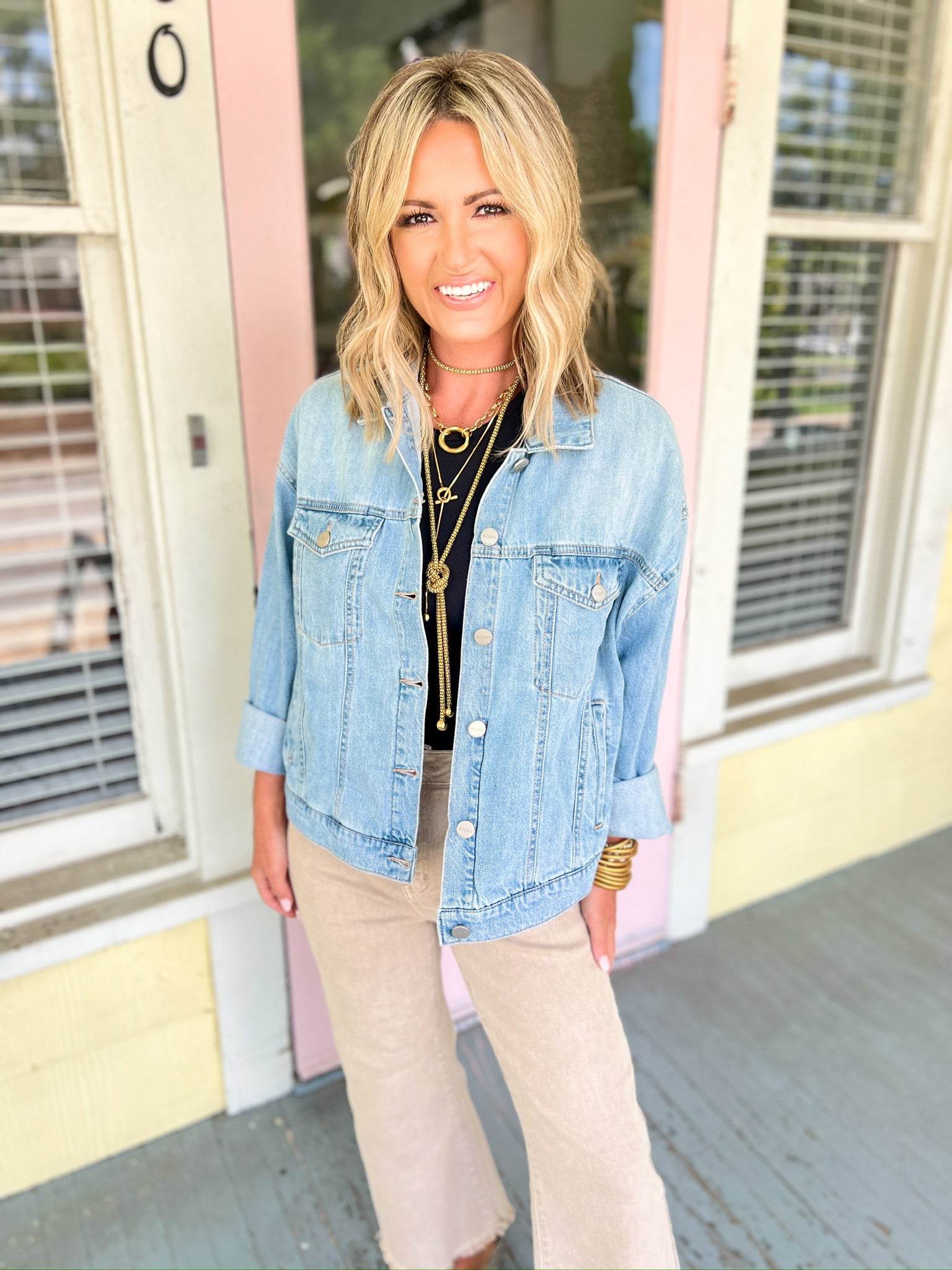 Risen | Oversized Denim Jacket – Preppy Pineapple Boutique