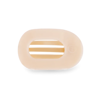 Small Flat Round Clip - Almond Beige