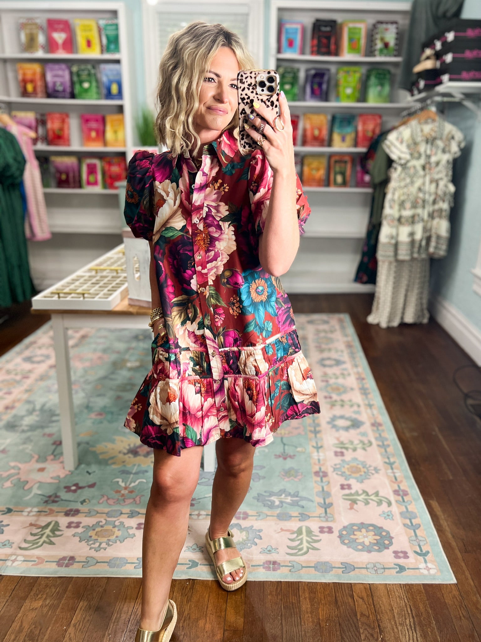 fall floral print dress Autumn Bloom And (of course) two Shoji Tent Dress (White) formal dress dresses Size:18.5/34