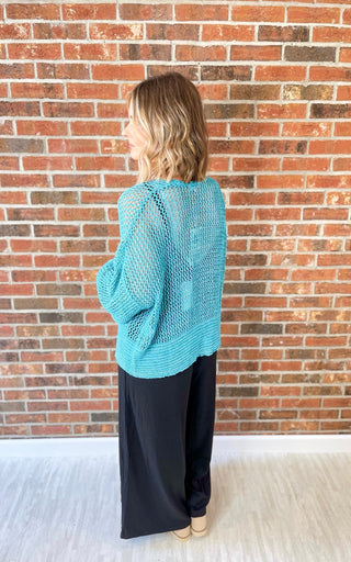 The Last Laugh Cardigan - Washed Teal