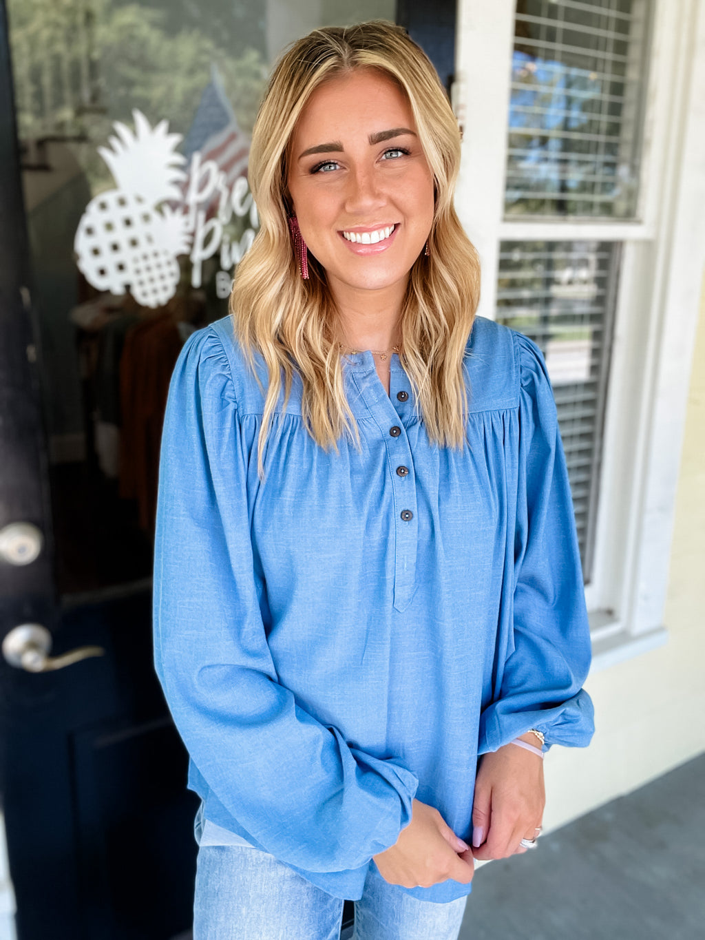 Proper Style Top Preppy Pineapple Boutique