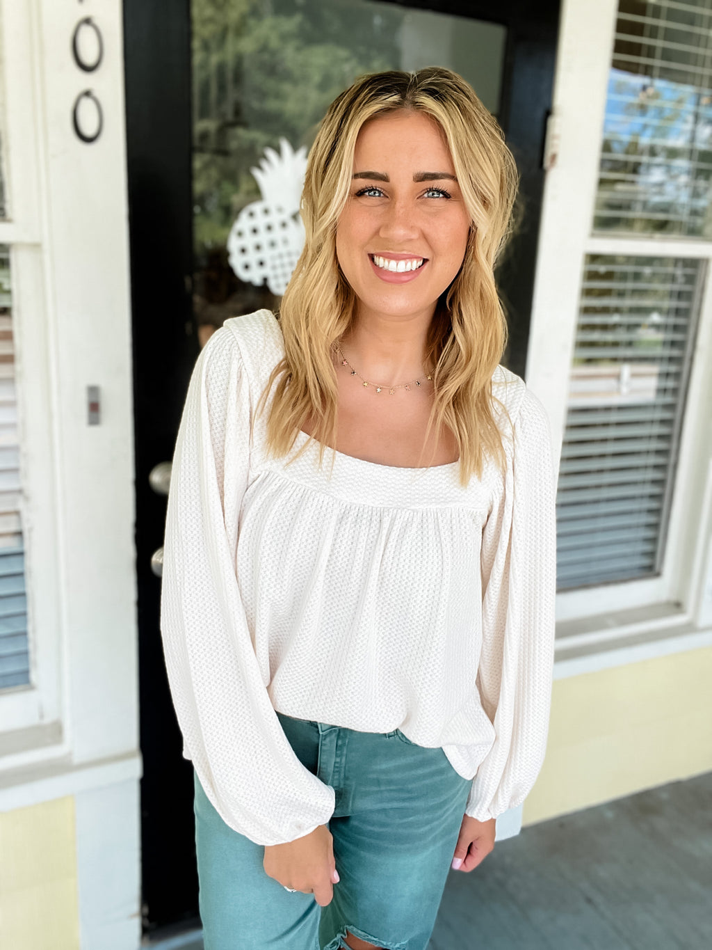 Aim To Be Pretty Top Preppy Pineapple Boutique