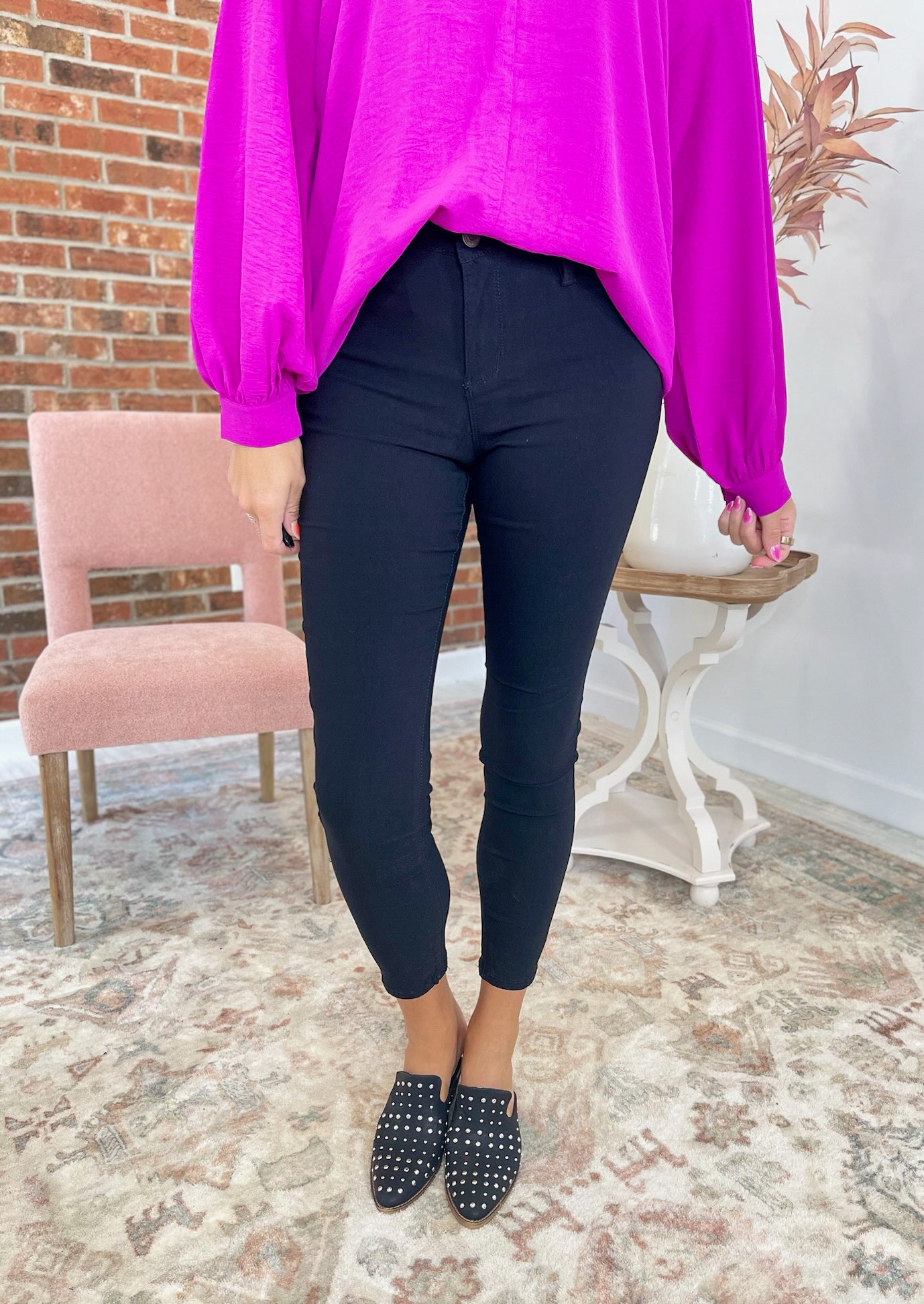 YMI Hyperstretch Mid-Rise Skinny Jean Black - Main Image