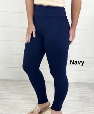 Preppy Pineapple Exclusive Buttery Soft Leggings - Navy