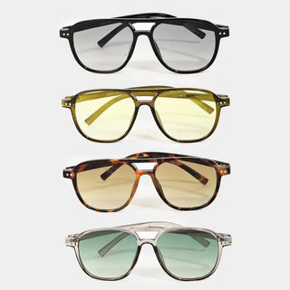 Resin Aviator Frame Sunglasses - Green