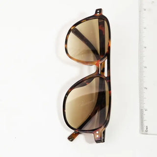 Resin Aviator Frame Sunglasses - Tortoise