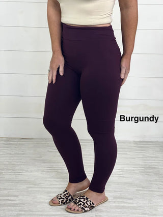 Preppy Pineapple Exclusive Buttery Soft Leggings - Burgundy