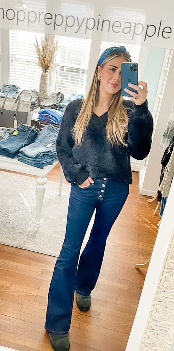 Cozy Zone Fuzzy Sweater Preppy Pineapple Boutique