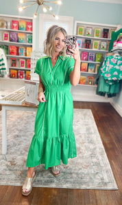 Just A Feeling Midi Dress - Green