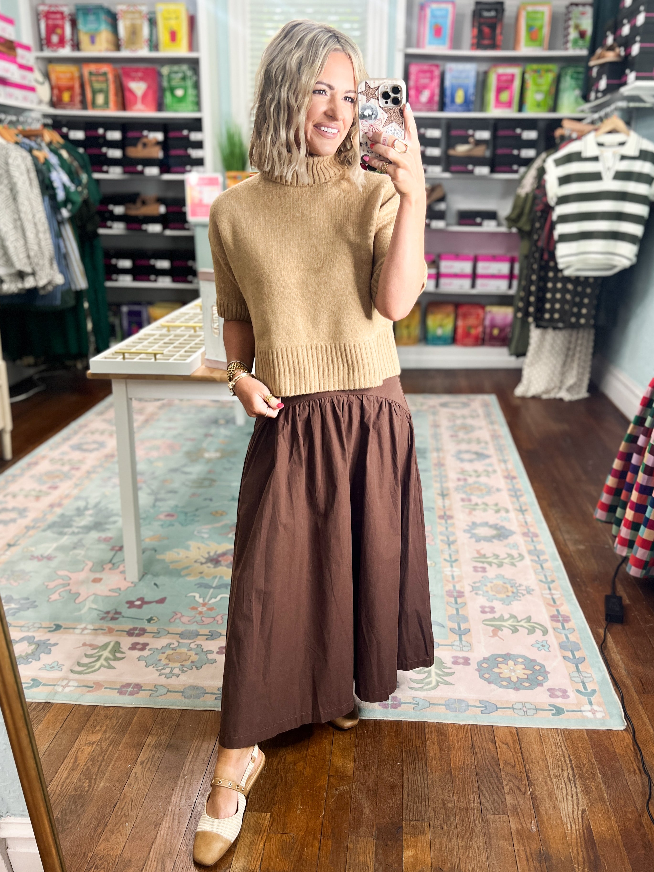 At This Time Drop Waist Midi Skirt