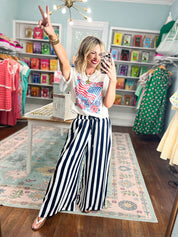 Step By Step Vertical Stripe Pants