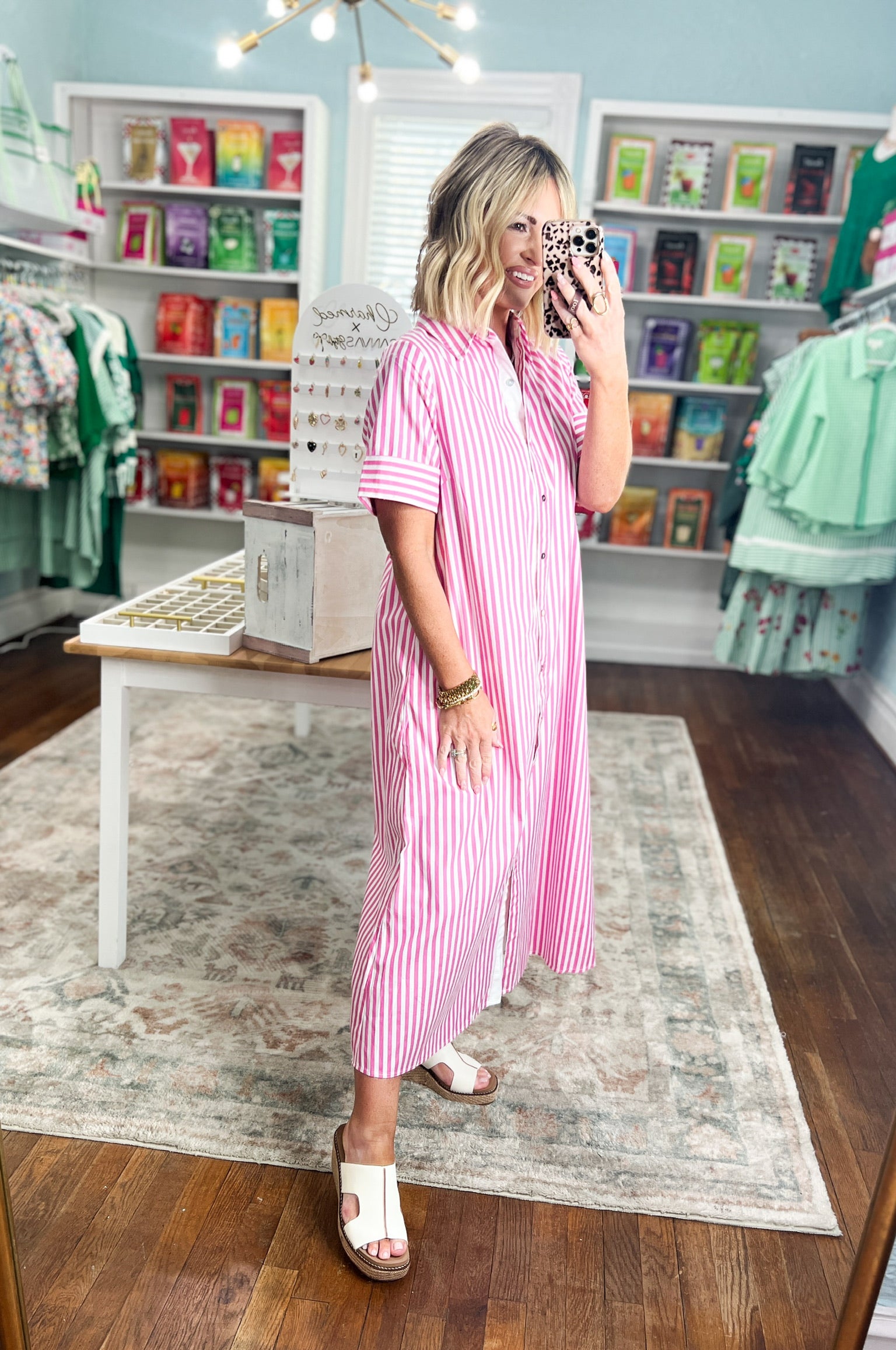 Just For You Shirt Dress - Lt. Pink