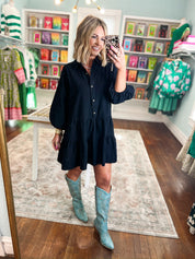 The Certainty Tiered Shirt Dress