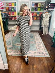 At a Glance Striped Midi Dress