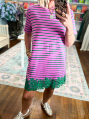 For Once In My Life Stripe Mini Dress - Orchid
