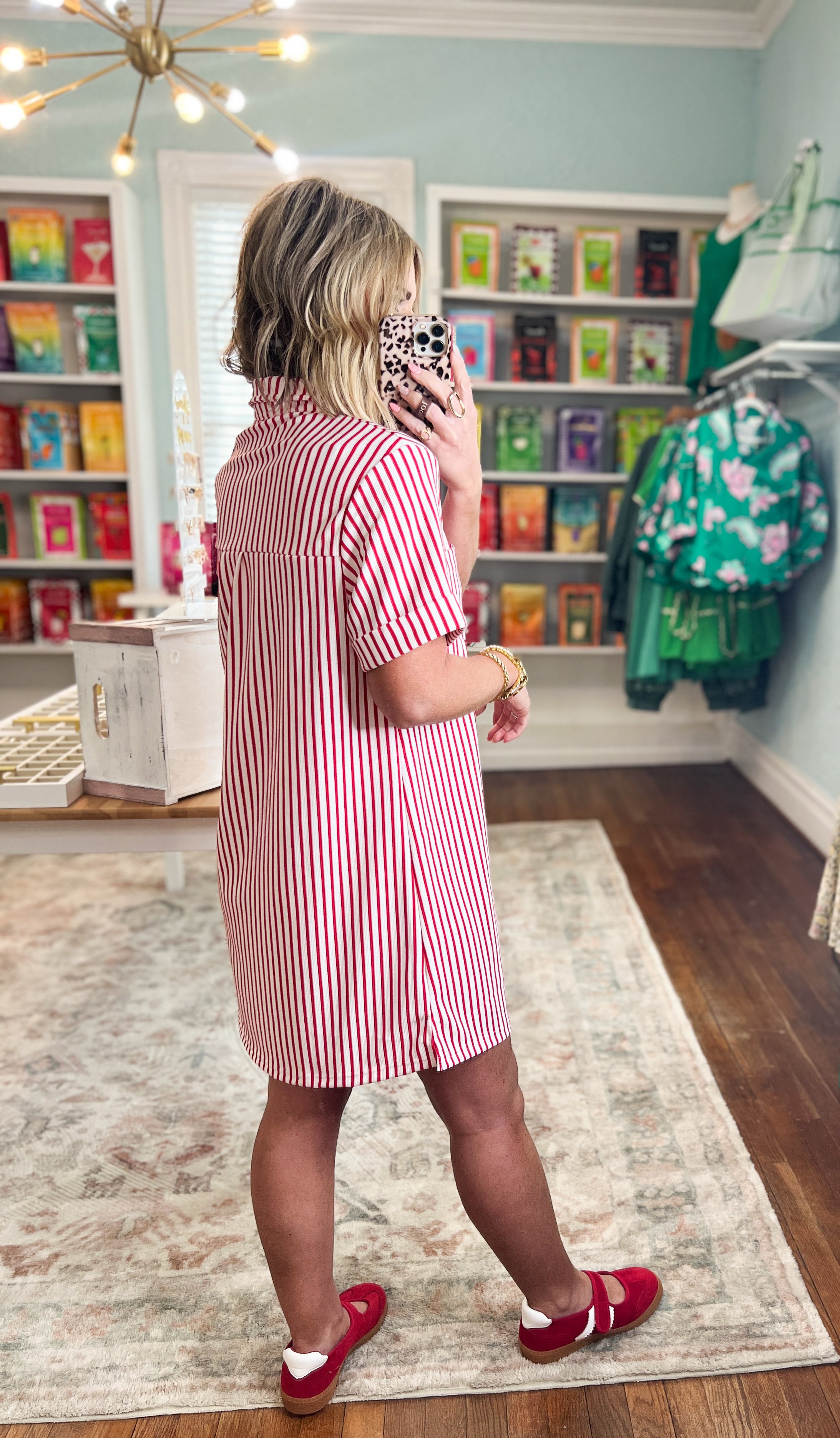 Great Days Ahead Striped T-Shirt Dress - Ruby