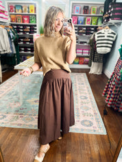 At This Time Drop Waist Midi Skirt