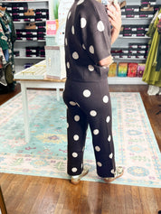 Polka Party Knit PANTS - Brown