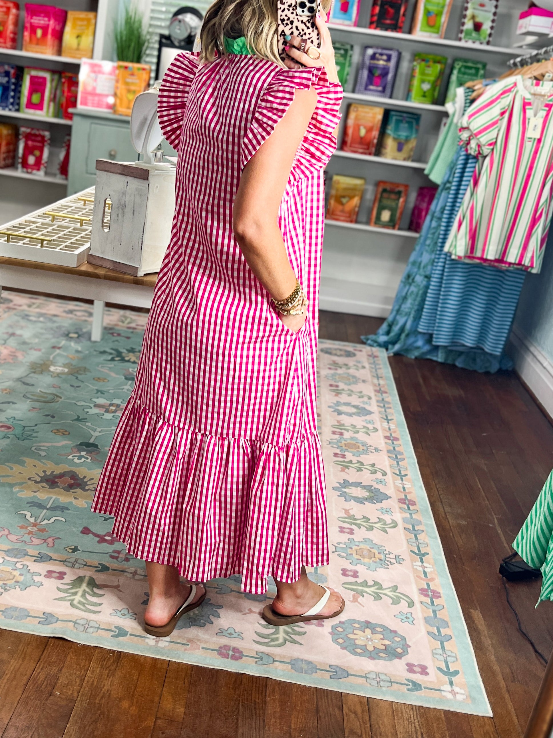 Just Makes Sense Midi Dress - Hot Pink