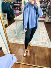 Simply Well Oversized Raw Edge Sweatshirt - Navy