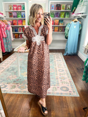 Roam Free Midi Dress - Brown