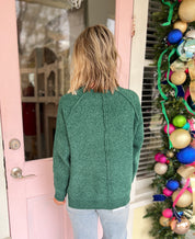 Perfect Classic Chenille Raglan Sweater - Hunter Green
