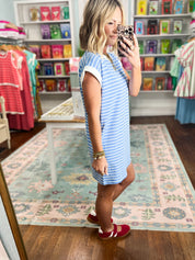 Always In Style T-Shirt Dress - Cornflower Blue