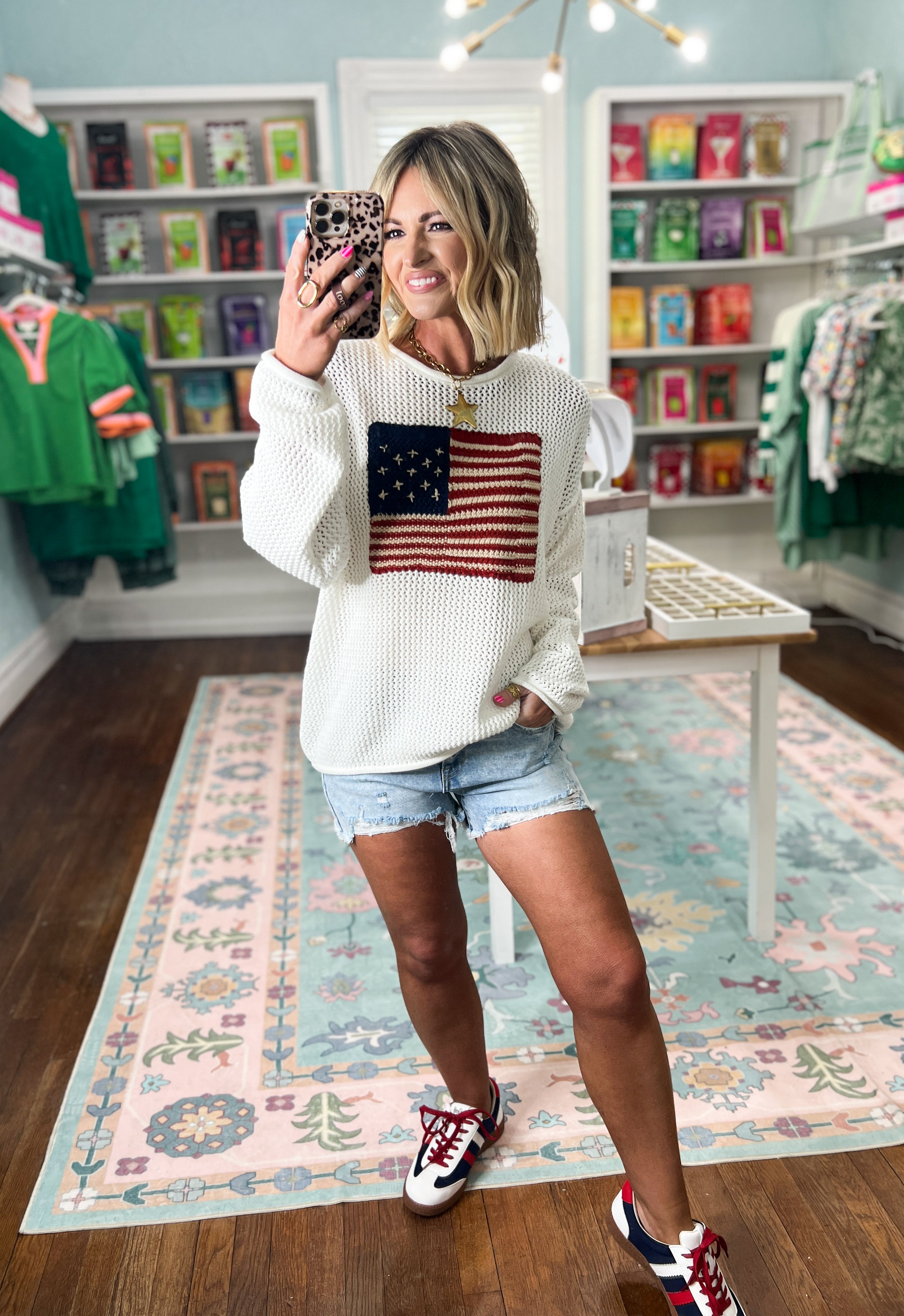 Stars, Stripes, and Styles Sweater Top