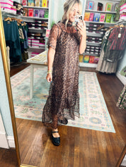 Fierce Elegance Leopard Midi Dress