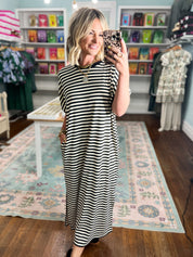 At a Glance Striped Midi Dress