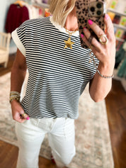 All You Need Stripe Top - Black