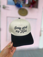 Sorry About My Kids Two Tone Snapback Hat - Black