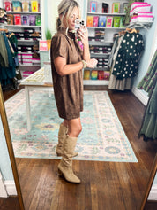 If You Insist Brush Mini Dress - Brown