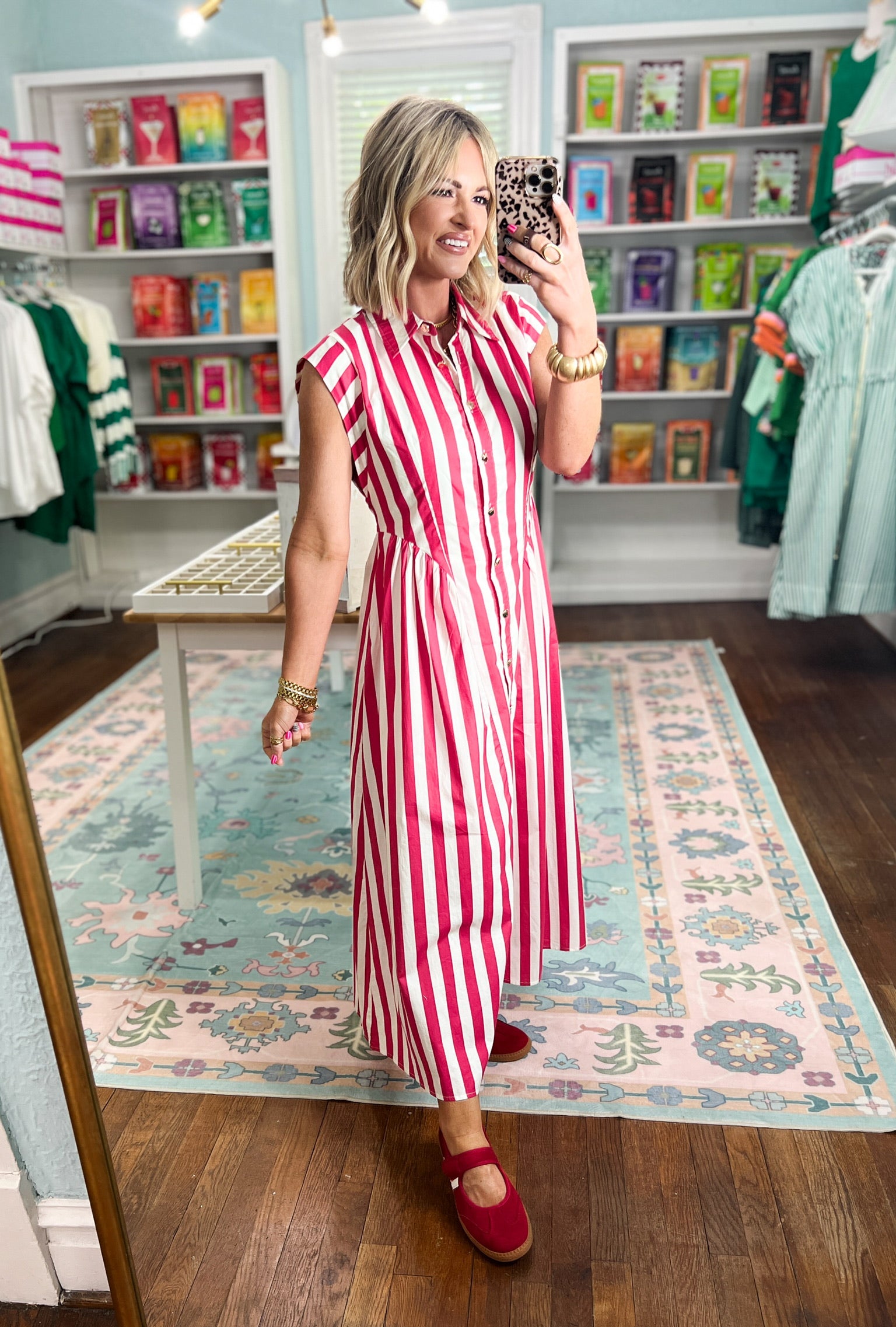 Weekend Wandered Striped Midi Dress