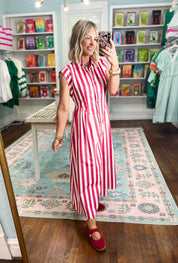 Weekend Wandered Striped Midi Dress