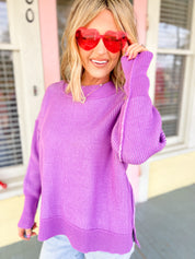 Always Be With You Two Tone Sweater - Brush Violet/Lavender