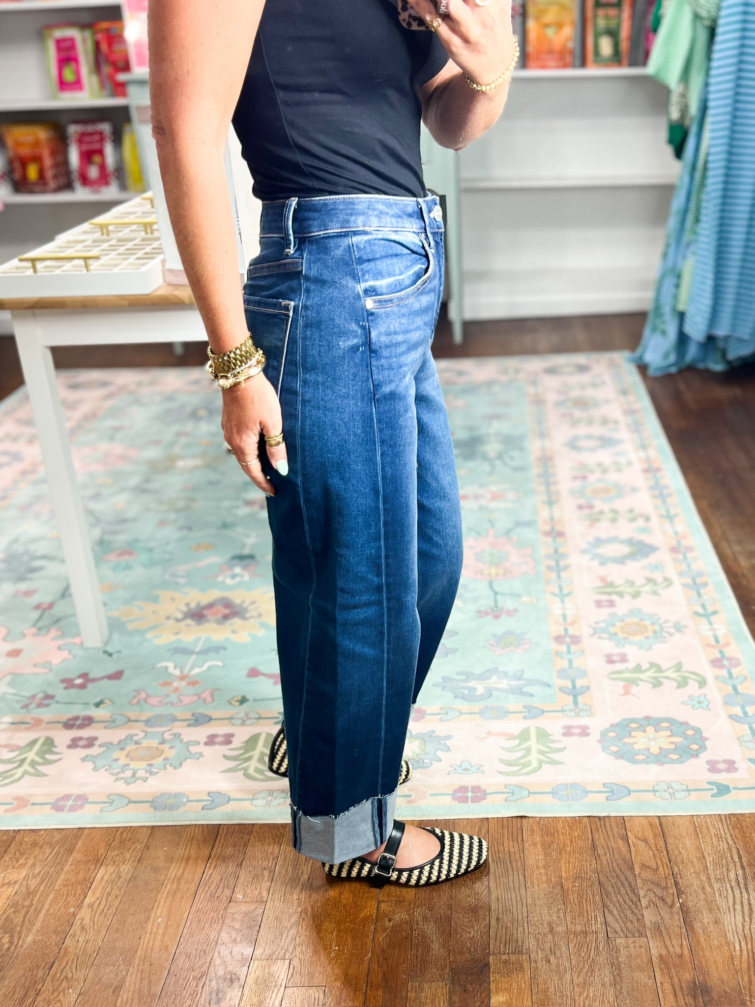 Risen | Slouchy Crop Barrel Cuffed Jeans