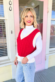 Cable Knit Cutie Sweater Vest