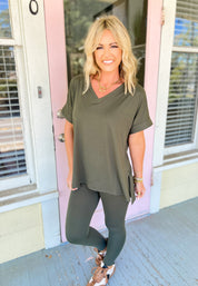 Slow Mornings Loungewear Set - Dark Olive