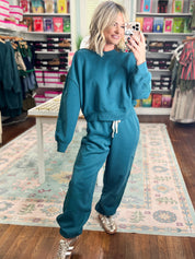 Lucky Star Patch Jogger PANTS - Dark Teal