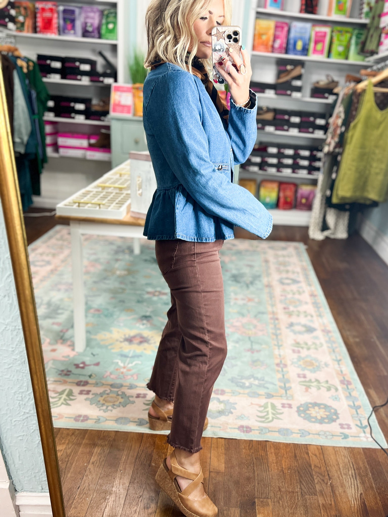 Denim Darling Peplum Top