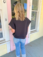 Send a Message Half Zip Top - Black