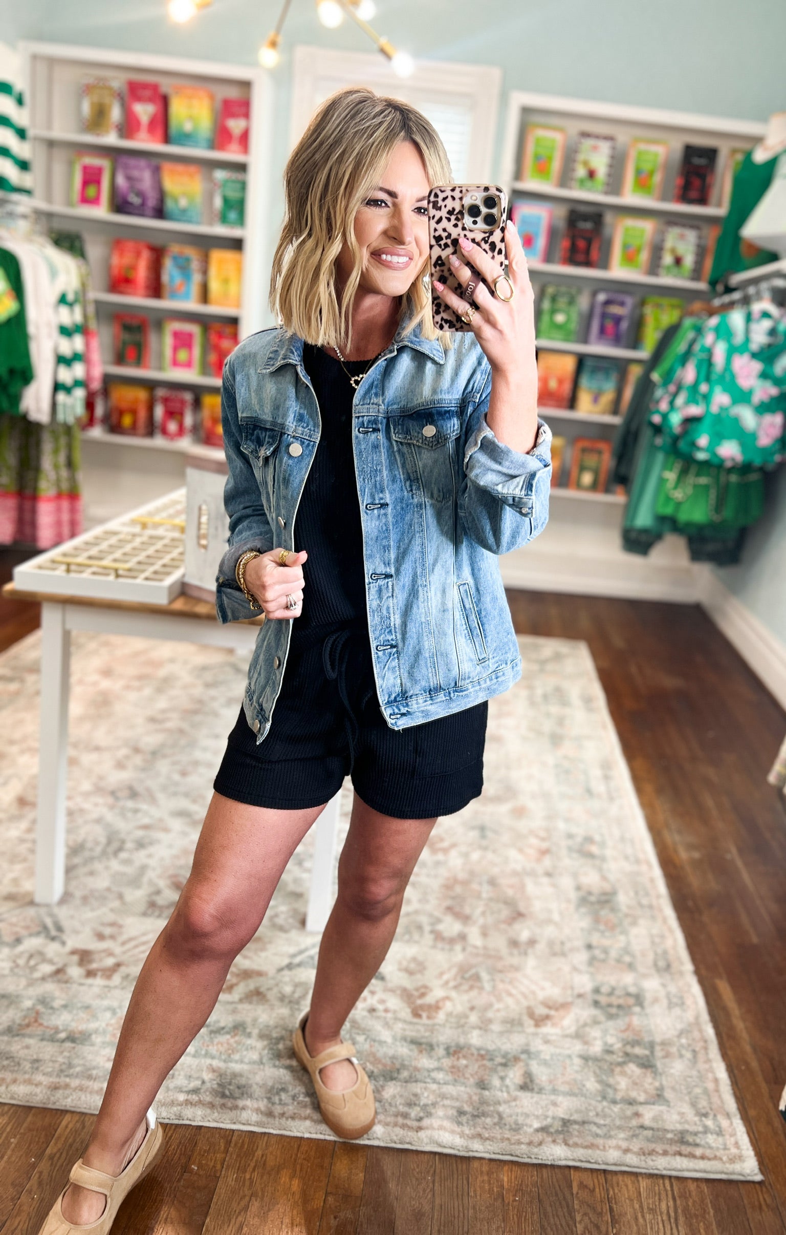 Live A Little Ribbed Set - Black