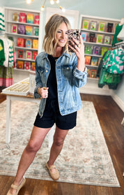 Live A Little Ribbed Set - Black