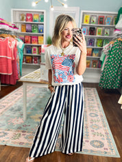Step By Step Vertical Stripe Pants