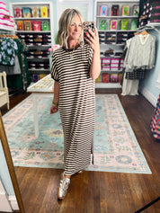 Don't Waste a Moment Midi Dress - Brown