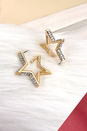 Baguette Stone Star Hoop Earrings