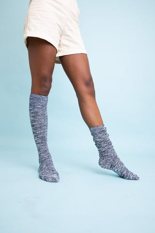 Speckle Knit Boot Socks - Black