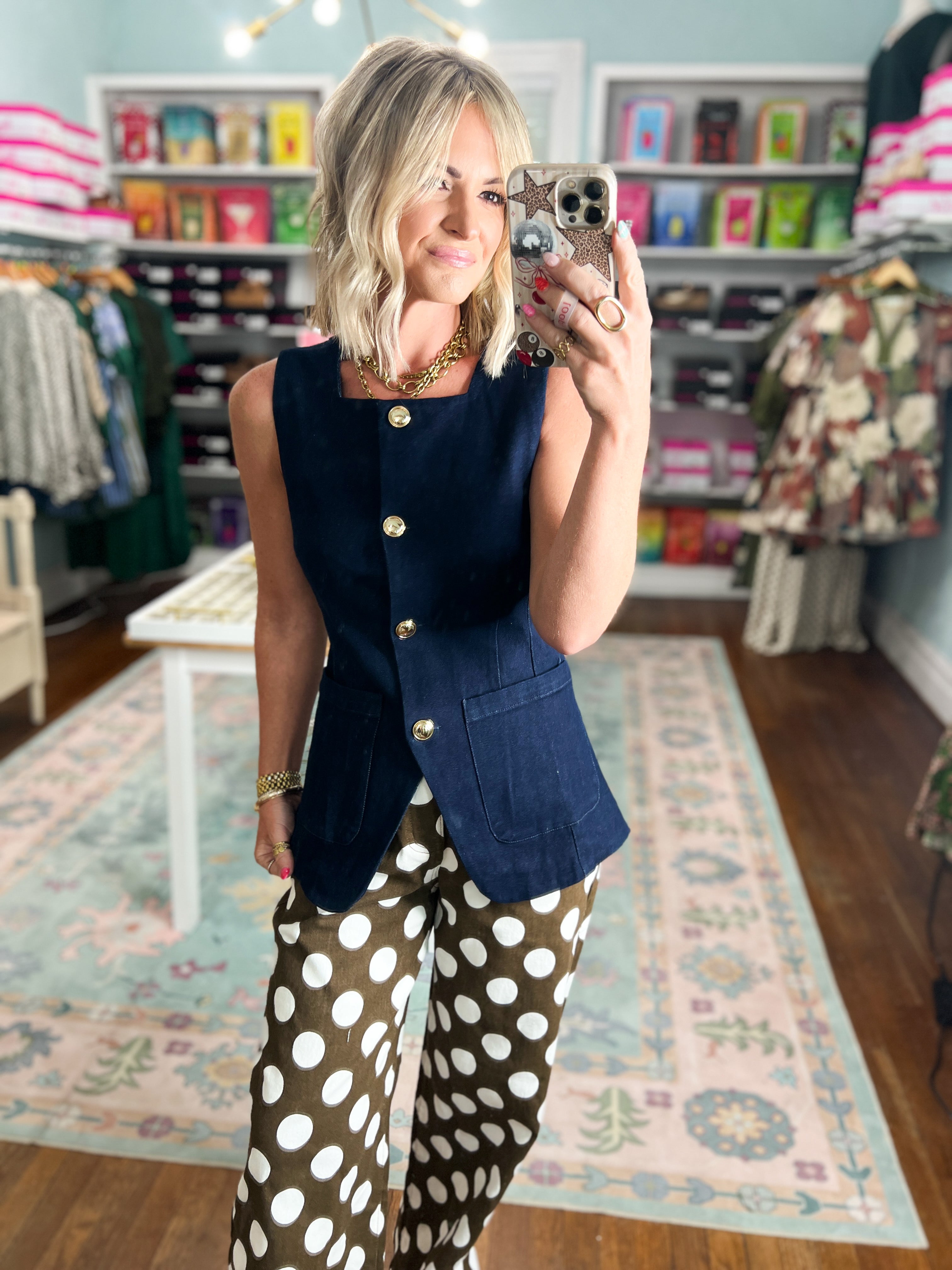 Uptown Muse Mineral Washed Button Down Vest